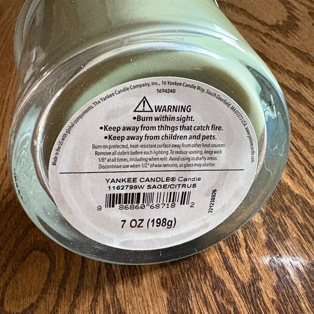 Sage & Citrus Yankee Candle Original Small Tumbler Candle, NWT - Picture 5 of 8